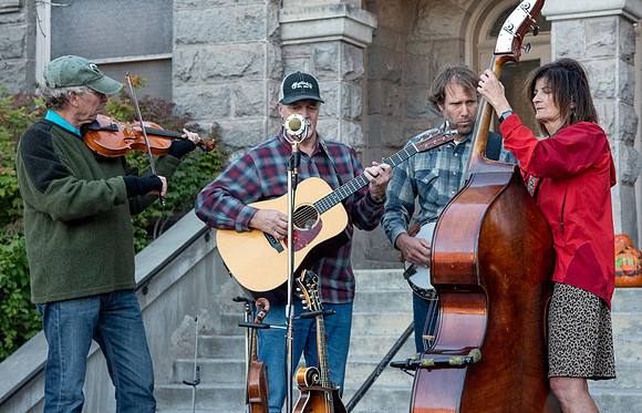 The Rexburg community celebrating the harvest of the potatoes through different activities at the Rexburg Tabernacle.