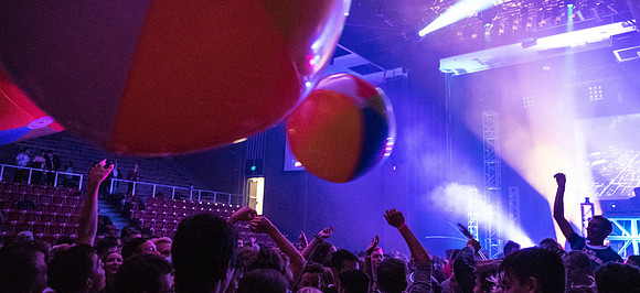 First Friday is a campus event to kick off the new semester with activities, inflatables, food, and dancing. Fall Semester.