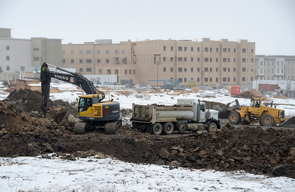 Excavation under way preparing for the construction of the Science and Technology Building.