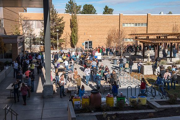 The Alumni Association provided a Potato bar following the celebration photo in the Spori Quad.