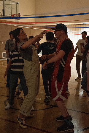 A Fourth of July party at the Hinckley Gym.