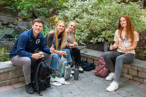 Students around campus during the first week of the Fall semester.