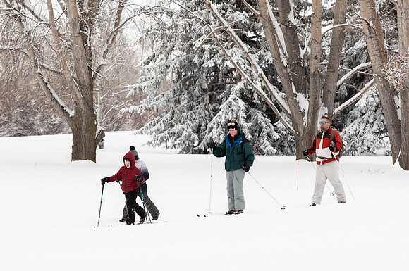 Volunteers and Community members enjoying Winter Fest at the Teton Lakes Golf Course.