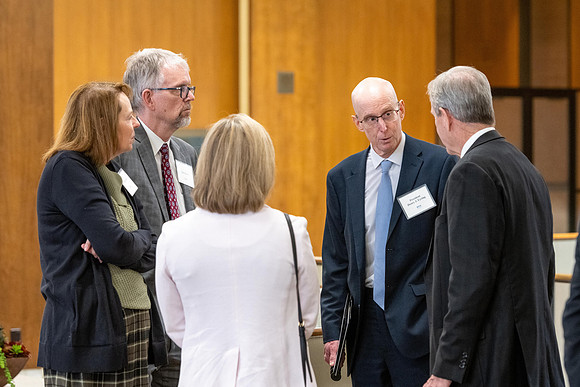 President Henry J Eyring hosts a dinner for guest at the Church Office Building in Salt Lake City, Utah.