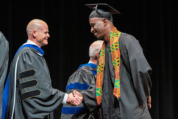 Graduates during convocation of the College of Physical Sciences and Engineering.