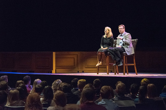 President Gilbert and his wife, Christine host a campus-wide date night for the students and their dates.