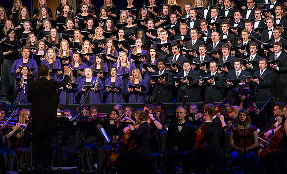 A BYU-Idaho Sacred Music Production performed in the BYU-Idaho Center, conducted by Dallin Hansen and written by Daniel Gawthrop.