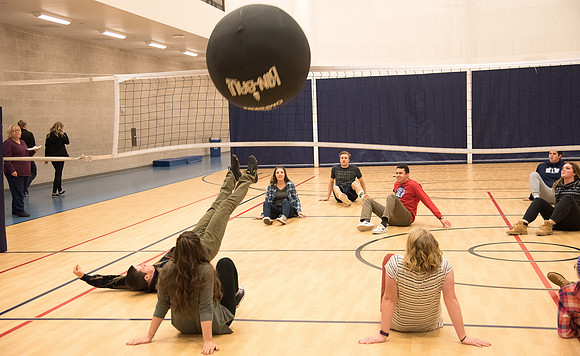 Closing social held in the I-Center courts. Food and fun with a Kin-Ball.