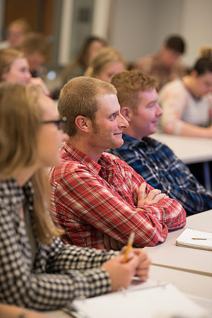 Animal Science majors listen and learn in the classroom.