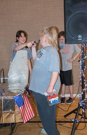 A Fourth of July party at the Hinckley Gym.