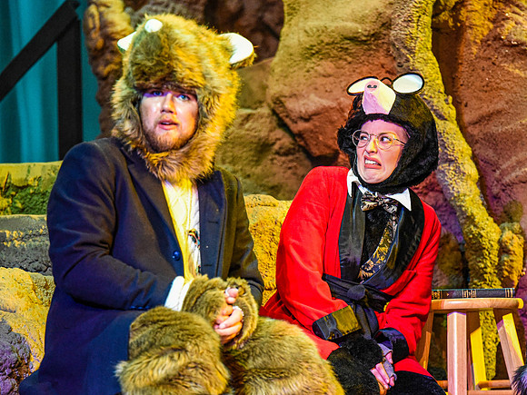 The theatre department's dress rehearsal of the Wind in the Willows in the Snow Drama Theatre.