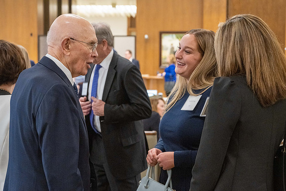 President Henry J Eyring hosts a dinner for guest at the Church Office Building in Salt Lake City, Utah.