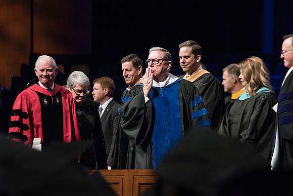 BYU-Idaho Commencement, Elder Jeffrey R. Holland saying good-bye to the graduates. Winter Semester