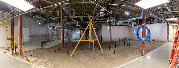 Construction happenning next to the gym in the Hart Building