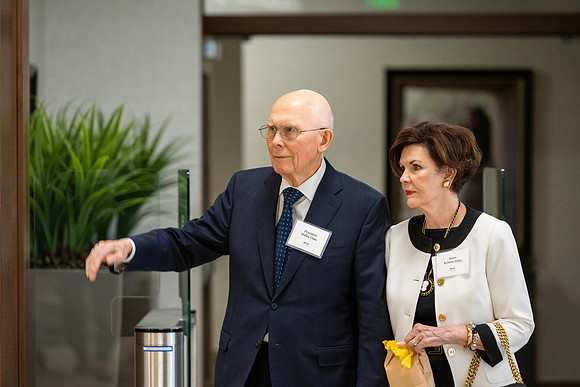 President Henry J Eyring hosts a dinner for guest at the Church Office Building in Salt Lake City, Utah.