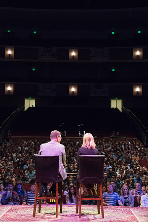 President Gilbert and his wife, Christine host a campus-wide date night for the students and their dates.