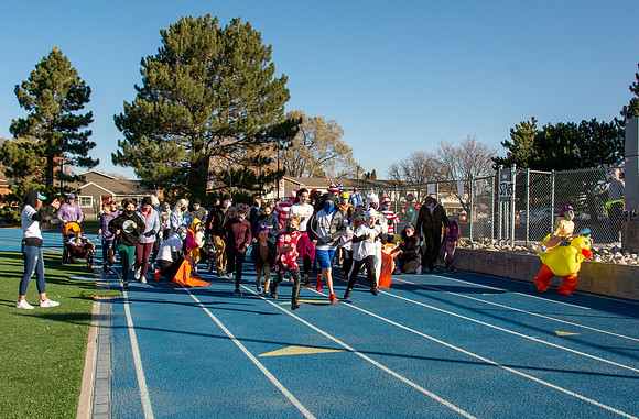 BYU-Idaho employees and their families enjoy a beautiful fall day at the stadium track.