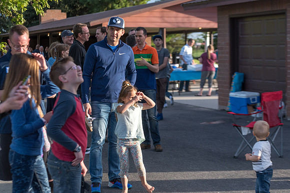 Pathway Worldwide employees and their families gather for a social in Rexburg. 2017