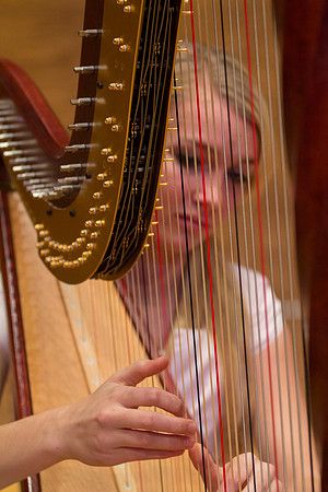 Harp Ensemble dress rehearsal