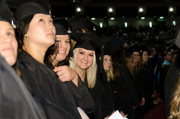 Students gather before, during and after the Graduation Commencement Ceremony.