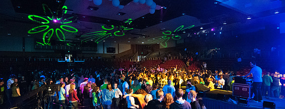 iCover student talent event where students perform covers to hit songs as well as participate in dance held after the show.