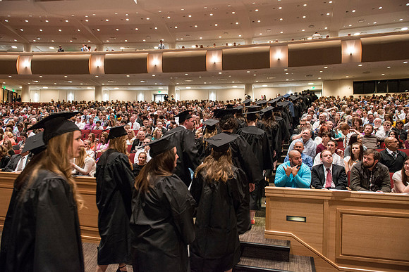 April 2014 Graduation ceremonies in the BYU-Idaho Center.