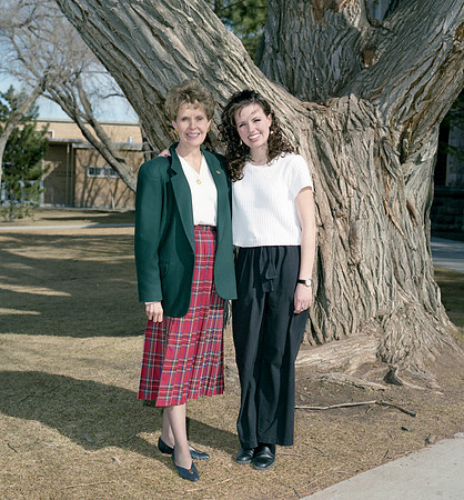 Katherine & Majorie Bennion posing for Women's Week special section cover photo.