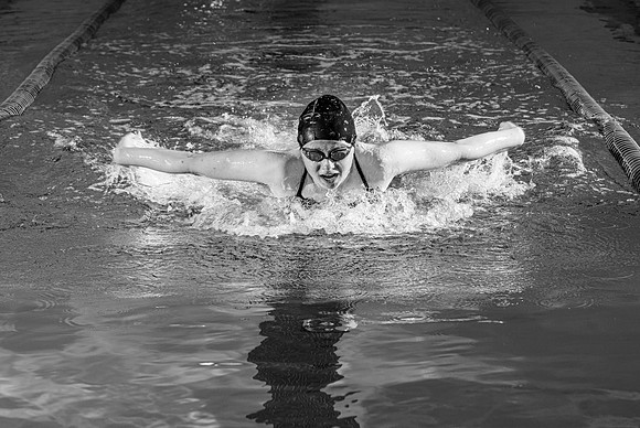 Swimming Pool fitness banner photoshoot.