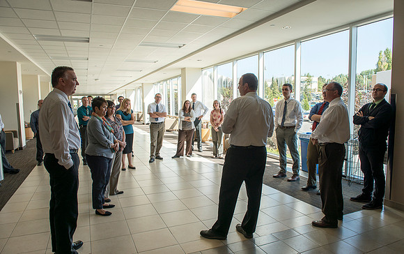 New employees get a tour of the BYU-Idaho Center.