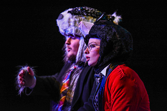 The theatre department's dress rehearsal of the Wind in the Willows in the Snow Drama Theatre.