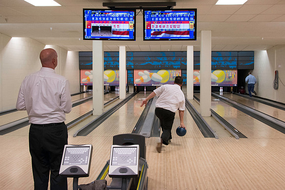 Employess from around campus gather every Wednesday for Bowling.