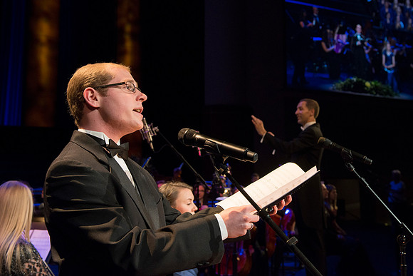 A BYU-Idaho Sacred Music Production performed in the BYU-Idaho Center, conducted by Dallin Hansen and written by Daniel Gawthrop.