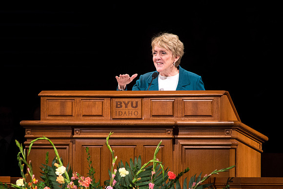 Heidi S. Swinton former member of Relief Society General Board speak at devotional.