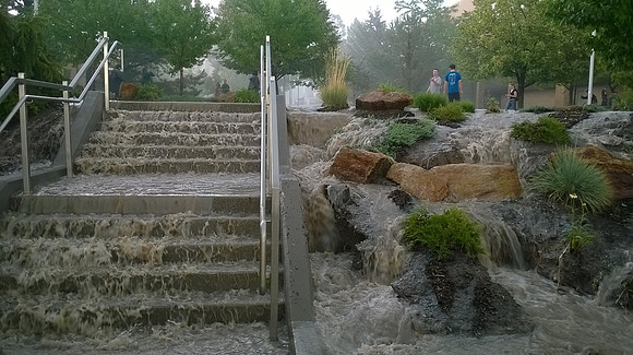 July 15, 2014 Over an inch of rain in less than an hour created a flash flood through Rexburg streets, through a few BYU-Idaho buildings and also flooded several students basement apartments. The even