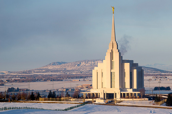 The Rexburg Temple on a Wintery Morning.