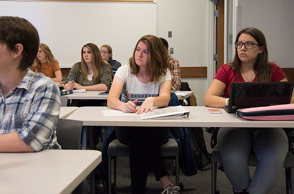 Animal Science majors listen and learn in the classroom.