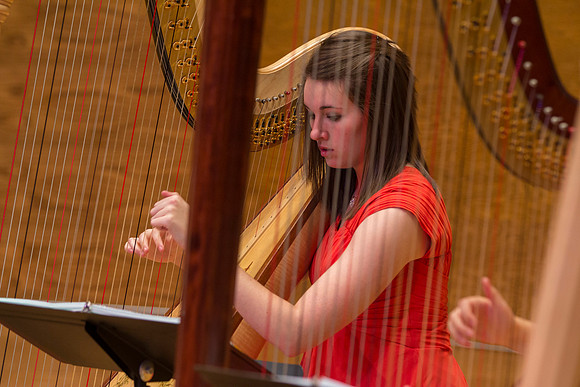 Harp Ensemble dress rehearsal