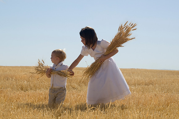 Children in the wheat fields- AUG 2007