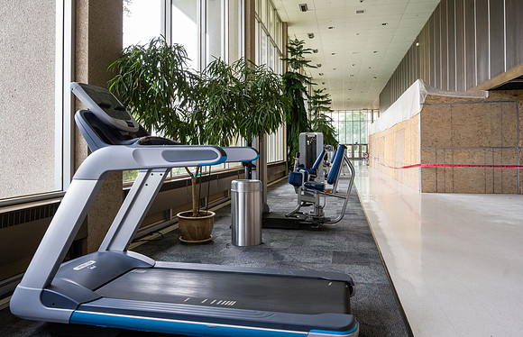 Remodeling and upgrading in and around the Hart Building.