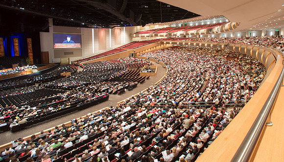 Family and friends of the graduates gather in the I-Center for Commencement exercises.