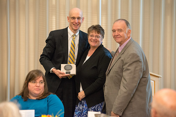 Ricks College Alumni gather to honor John and Trudy Bidwell at an Emeritus Breakfast.