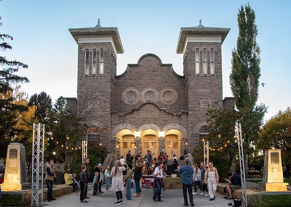 The Rexburg community celebrating the harvest of the potatoes through different activities at the Rexburg Tabernacle.