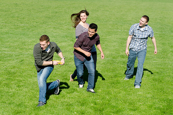 Frisbee is a favorite among these students of BYU-Idaho.