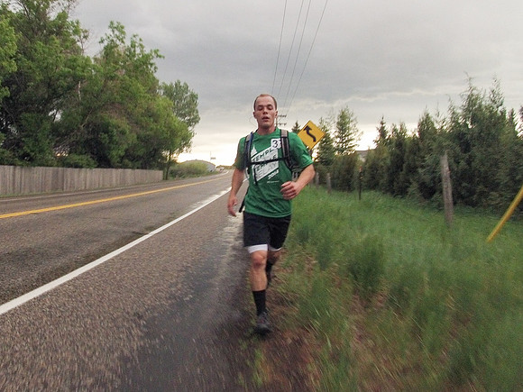 Individual Jimmy Newell exits Rexburg and continues on the highway towards R Mountain.