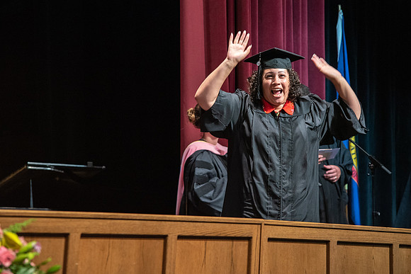 Graduates during convocation for the College of Performing and Visual Arts.