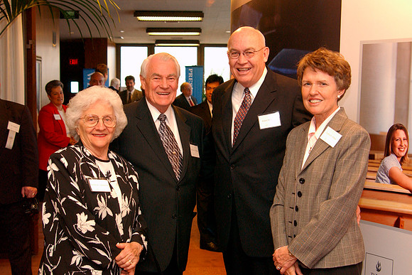 2005 - Former President, Joe J. Christensen and Interim President, Robert Wilkes and their wives at a President's Club Banquet in Salt Lake City, Utah.