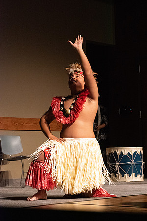 Ailine’s Touch of Polynesia performs at a dinner for new students and their parents.