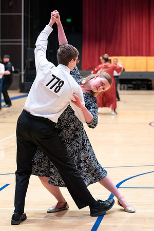 Students perform in a dance competition at the Hart Auditorium.