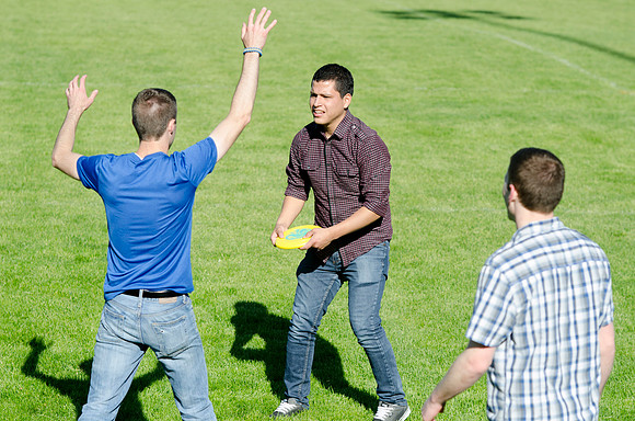 Frisbee is a favorite among these students of BYU-Idaho.
