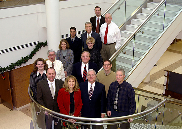 PR Group in stairway of Kimball Building